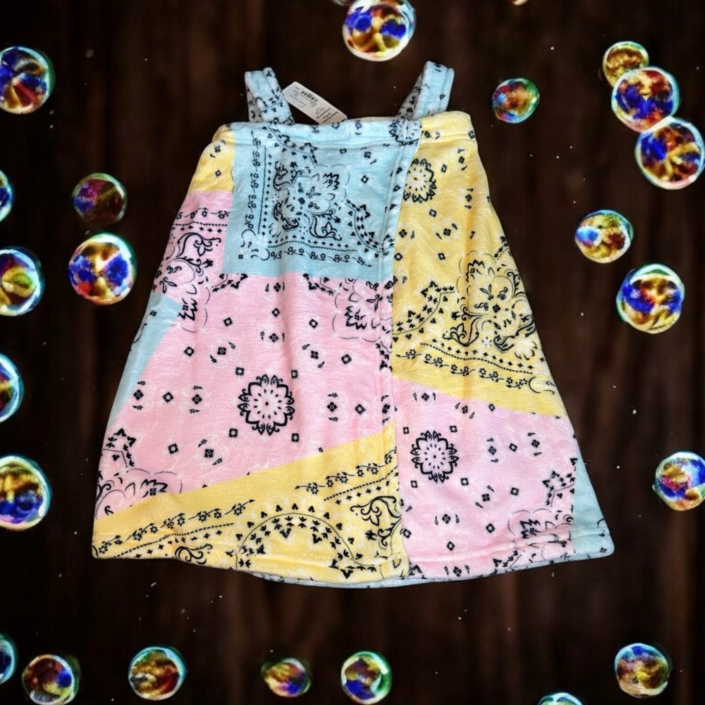 Colorful Bandana Print Spa Wrap Girls XS (4-8) NEW